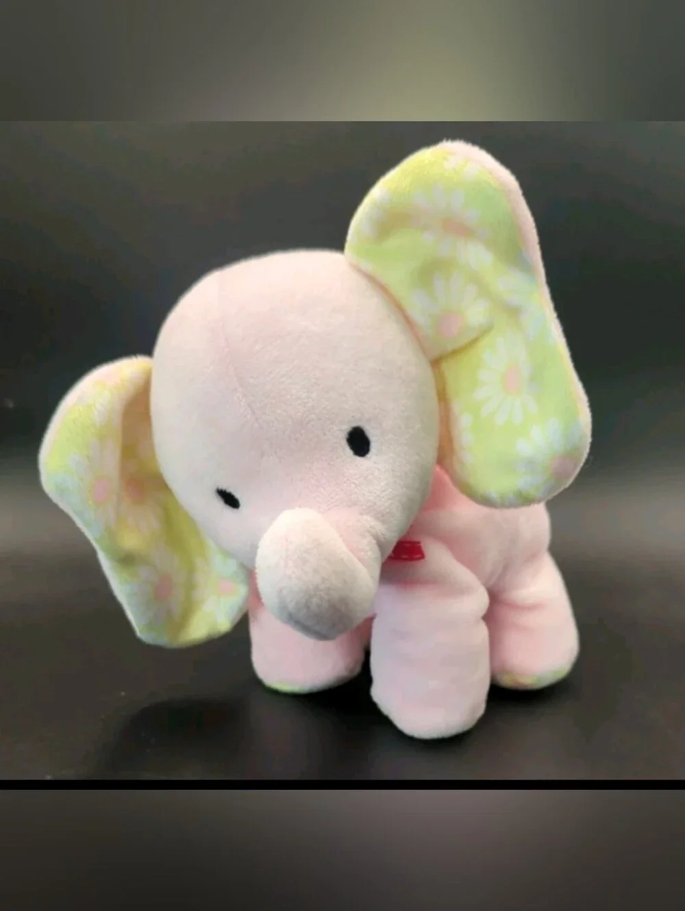 Carters Pink Elephant With Flower Ears Plush Stuffed Animal Baby Toy